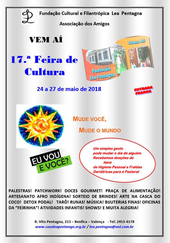 17.ª FEIRA DE CULTURA NA FUNDAÇÃO CULTURAL E FILANTRÓPICA LEA PENTAGNA