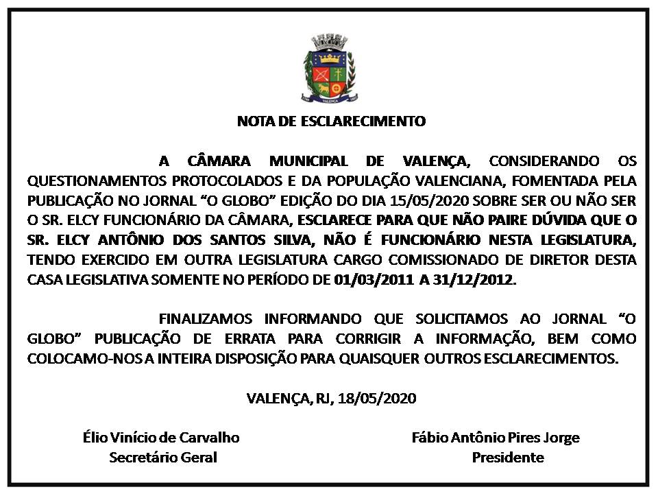NOTA DE ESCLARECIMENTO